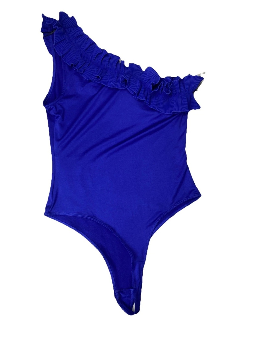 H&M Electric Blue Ruffle One-Shoulder Top **NO TAGS**